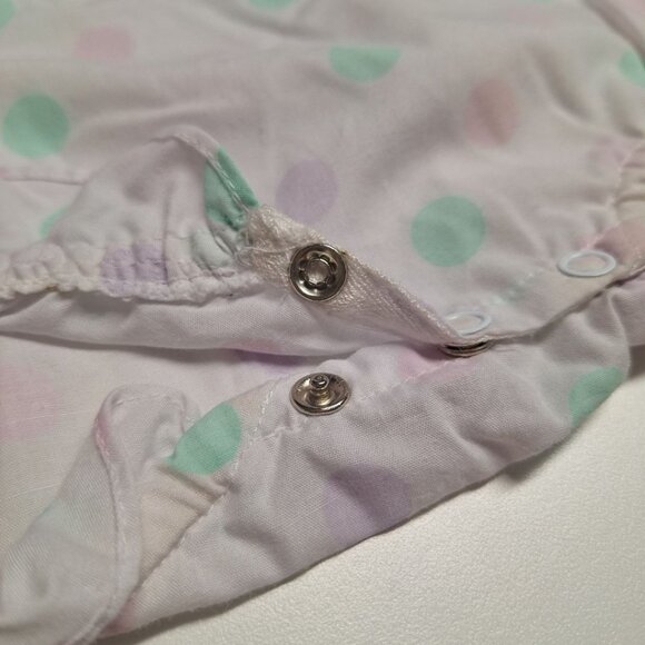 Baby Infant Romper Dinosaur Girls 18 Months VinTage Green Pink Lace Bow Overalls - Picture 6 of 6